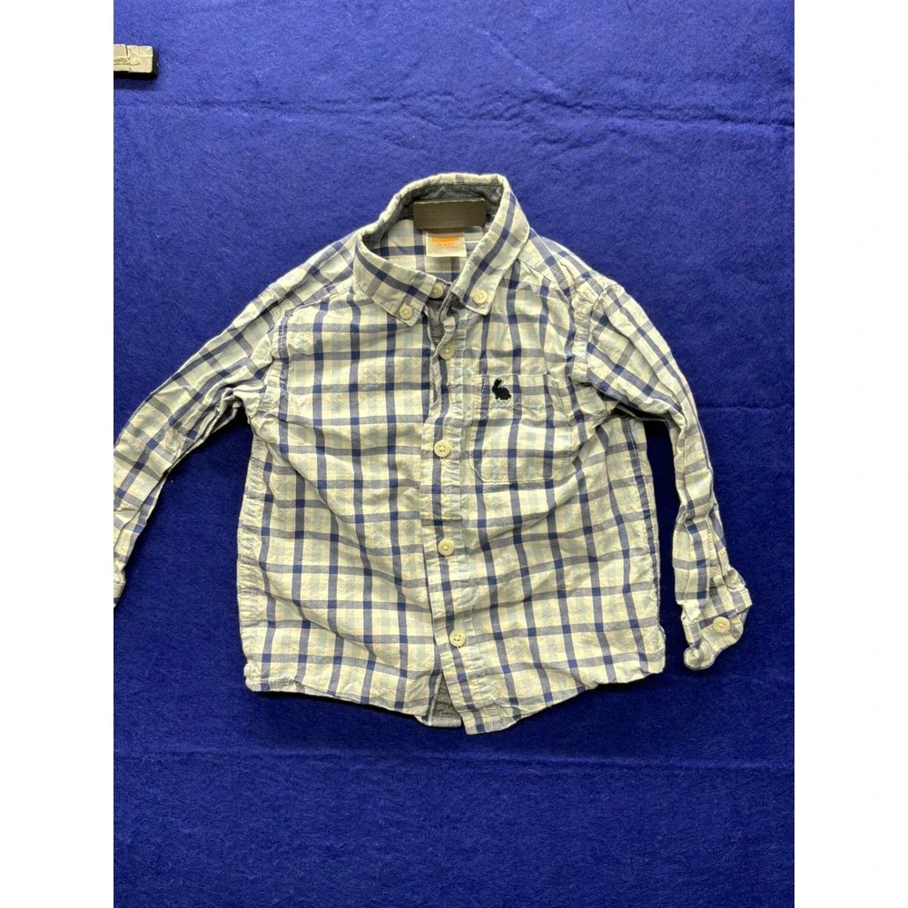 [Preppy] Toddler Gymboree Gingham Button Down Shirt 18-24M Blue‎